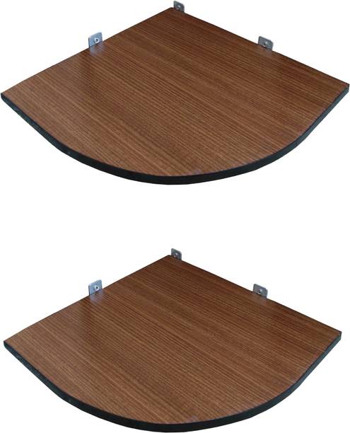 Artival Crafts "Elegant Wooden 2-Shelf Corner Stand for Stylish Space Saving" MDF (Medium Density Fiber) Wall Shelf