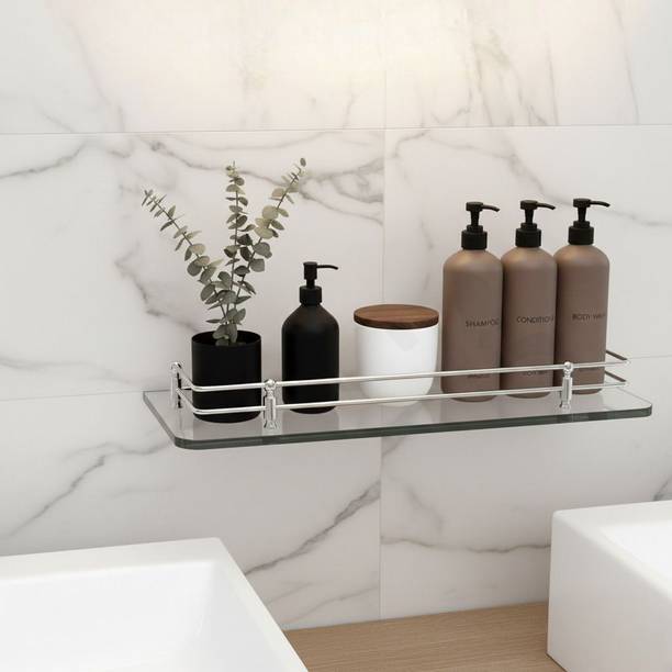 Auraview Glass, Stainless Steel Wall Shelf
