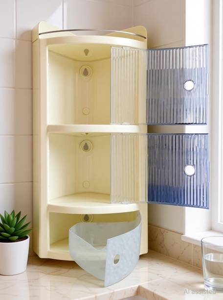 URBAN CHOICE bathroom corner rack and storage Plastic Wall Shelf