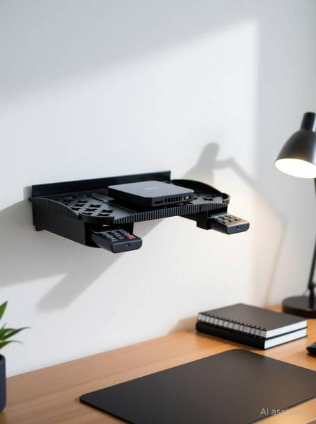 bilipatra Wall Mount Router Stand Set top Box Stand Setup Box Shelves Remote Holder Plastic Wall Shelf