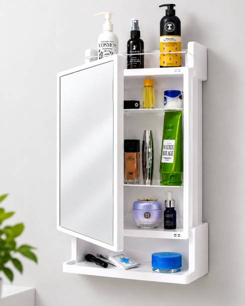 ICONPLUS NEW-LOOK MIRRO -CAB Polypropylene, Glass, Steel Wall Shelf