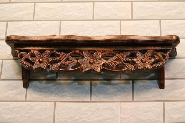 Bogenlite Decorative Floral Wooden Wall Shelf Wooden Wall Shelf