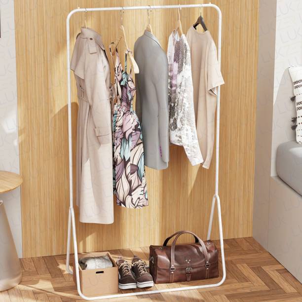 lukzer Metal Garment Stand Clothes Hanging Rack Display Shelf Stylish & Durable Cast Iron Wall Shelf