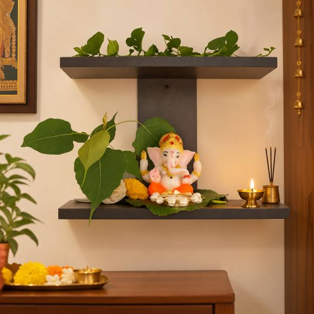 Xtenshion Crafts Mini Home Temple Shelf Wall Shelf For Living Room and Bedroom MDF (Medium Density Fiber) Wall Shelf