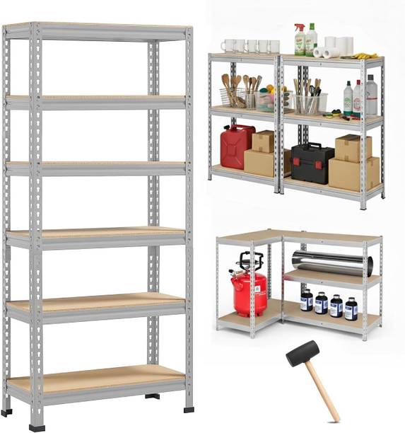 Robustt Iron Rack Shelves Metal Storage Stand For Shop 175kg limit Per Shelf-72HX24Wx12D Iron Wall Shelf
