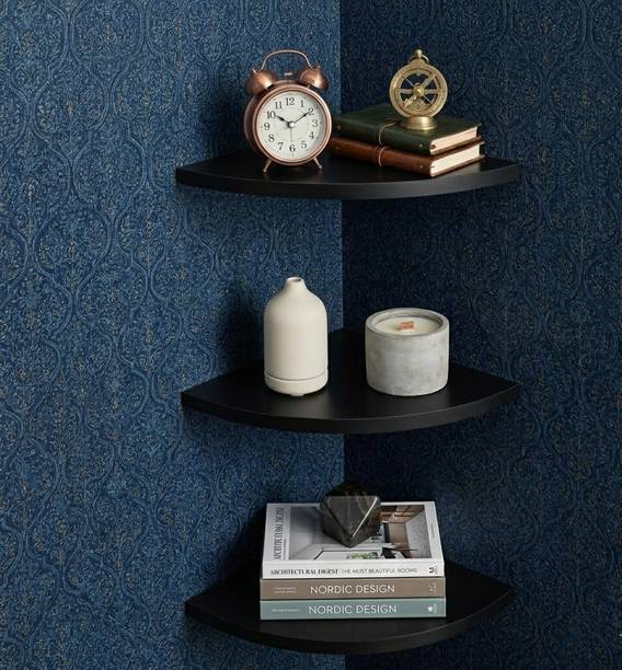 ADVISHI 3-Tier Floating Rack Shelf for Living Room Corner Shelf MDF (Medium Density Fiber) Wall Shelf