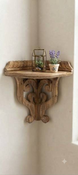 classiconline Wall Corner Shelf – Wood Wall Mount Display Rack for Living Room, Bedroom Wooden Wall Shelf