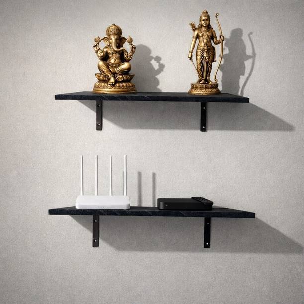 Lakshi Wooden Wall shelves, wooden wall rack for wifi router settop box, pooja stand MDF (Medium Density Fiber), Particle Board Wall Shelf