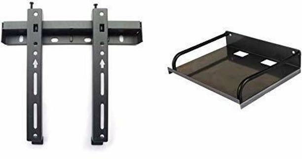 NURAT Smart TV | Universal TV Wall Stand Black and Multi-Purpose Metal Wall Mount Iron Wall Shelf