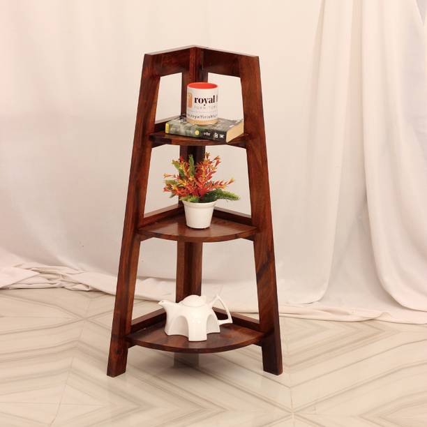 ROYAL FINISH 3 Shelves Assorted Bookshelf Cum Corner,Natural Colour,Foldable & Easily Handel Wooden Wall Shelf