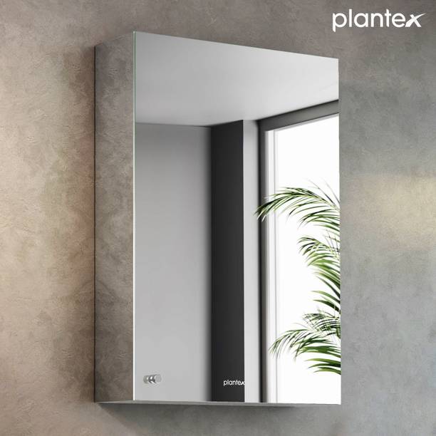 Plantex Platinum 304 Stainless Steel Bathroom Cabinet with Mirror Door (16 X 24 Inches) Steel Wall Shelf