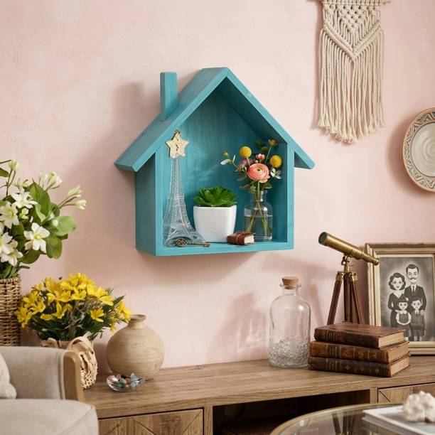 Woodenstores Wooden Wall Mount Home Decor Wall Hanging Shelves for Living Room|Bed Room. MDF (Medium Density Fiber) Wall Shelf