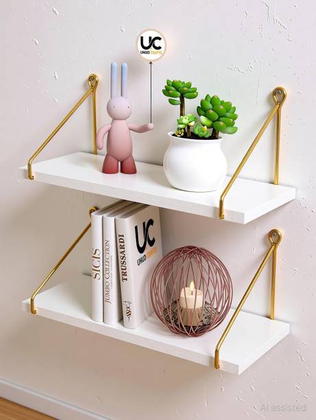 UHUD CRAFTS Wall Shelf for Living Room, Wall Mounted Shelves, Home Decor Items for Bedroom, Wooden Wall Shelf