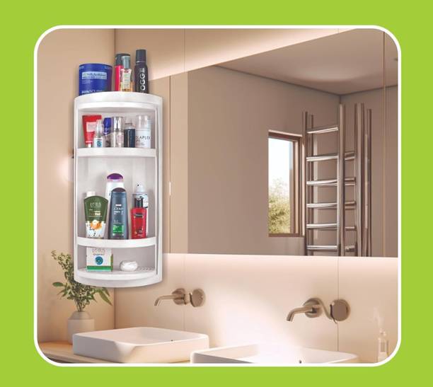 Zahab bathroom cabinet with mirror Plastic Wall Shelf