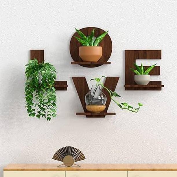 Shadow Elegant LOVE-Themed Wooden Wall Shelf for Home Decor Wooden Wall Shelf