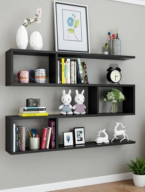 TheGoodLuck Wall Shelf Wall-Mounted Wall Hanging Cabinet Wall Cabinet Bookshelf Bookcase MDF (Medium Density Fiber) Wall Shelf