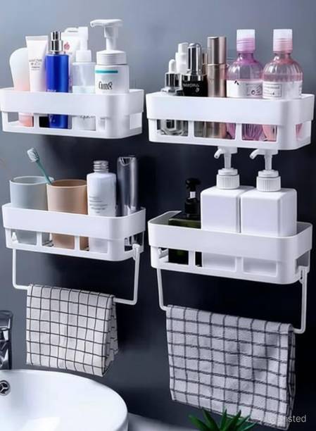 WORA Multipurpose Wall Mounted Shelf Bathroom Accessories Wall Stand for Storage