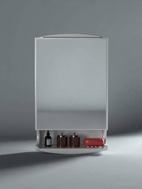 Frap Plastic Multipurpose Storage Cabinet with Mirror | Modern Wall Mounted Organizer Polypropylene, Acrylic Wall Shelf