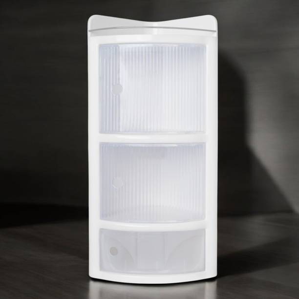 Bath Queen New Bathroom corner rack shelf - White Plastic Wall Shelf