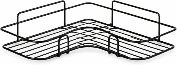 Primewell bathroom wall mounted corner shelf rack No Drill Bathroom Organiser Pack of 1 Stainless Steel Wall Shelf