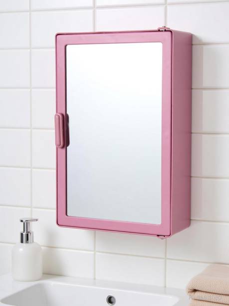 Delightful Decor Bathroom Cabinet with Mirror Plastic Wall Shelf
