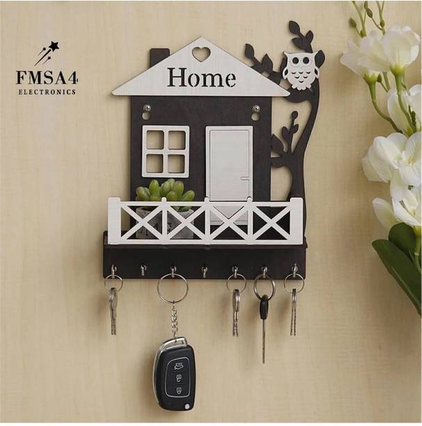 FMSA4 engineering wooden key holder & RACK SHELFfully multipurpose product Wooden Wall Shelf
