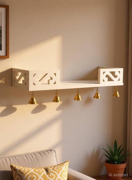 woodinzo Wooden Wall Shelves Temple Shelf, Temple for Statue,Office Wall,Wall Stand MDF (Medium Density Fiber) Wall Shelf