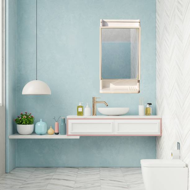 CIPLA PLAST Rich Look Mirror Cabinet For Bathroom Color Ivory