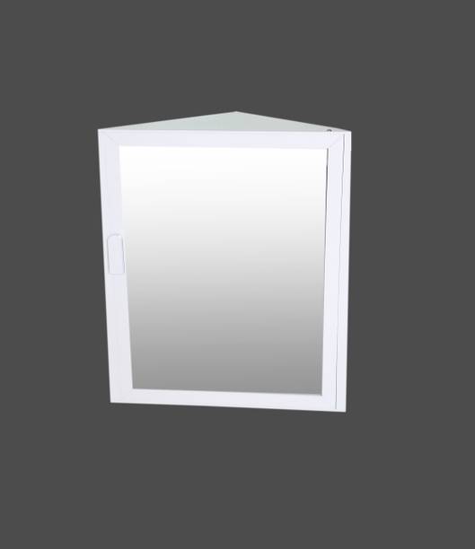 WINACO New Look Corner Off White 3 MM Thickness Bathroom Mirror Cabinet Acrylic Wall Shelf
