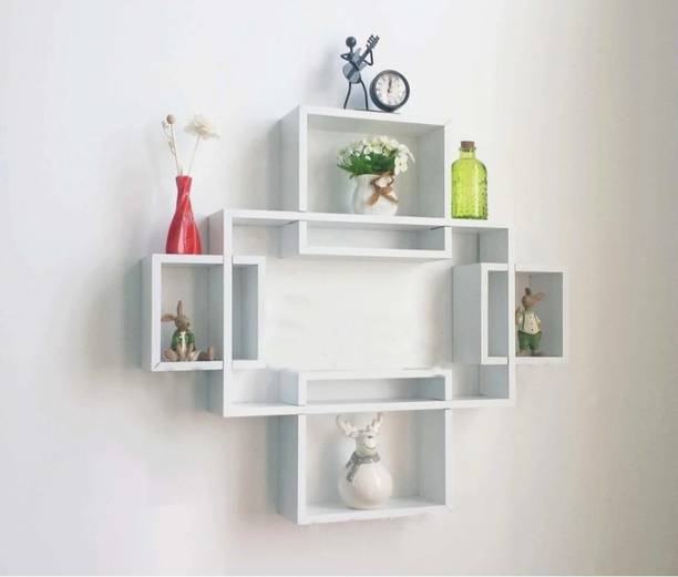 NationalArts NA2802 wooden wall shelf wall hanging wall decor floating mounted wall decor Wooden Wall Shelf