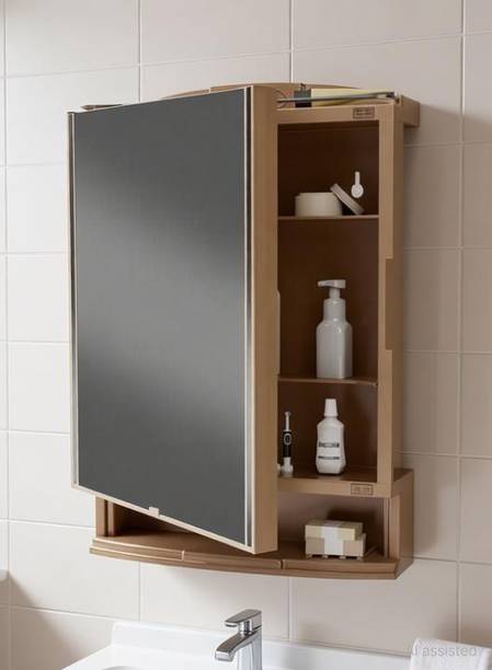 LUPPRA Multipurpose Bathroom & Bedroom Wall Cabinet mirror Bathroom Mirror Plastic Wall Shelf