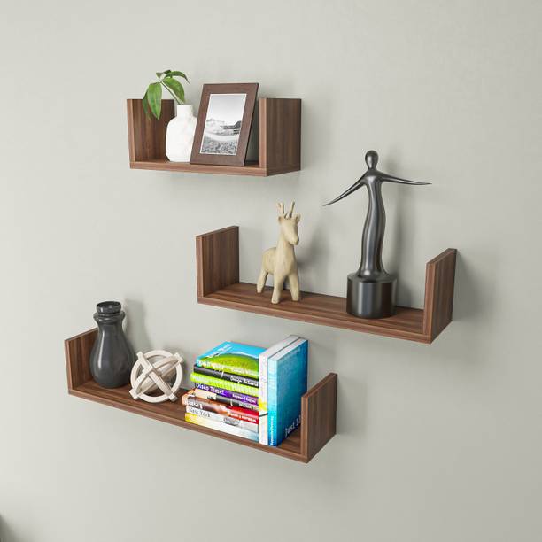 HOMEEASY Wooden Wall Mounted Racks, Organizer, Shelf for Kitchen Storage Boxes Wooden Wall Shelf