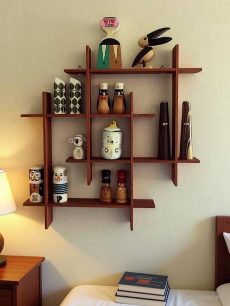 national engineering Beautiful floating wall shelf Wooden Wall Shelf (Number of Shelves - 1, Brown) MDF (Medium Density Fiber) Wall Shelf