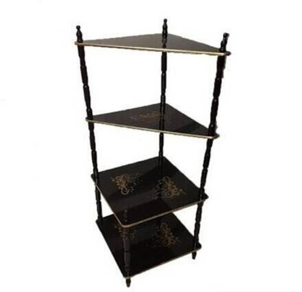 Shree Enterprises 2+2 Wooden Corner/Tier MDF Wooden Corner Stand Floor Standing, Brown Finish, Shelf Living Room Corner Bedroom, Multipurpose Corner Rack/Bedroom, Corner Shelf for Office, Corner Stand Wooden/ Décor Shelf Wooden Wall Shelf