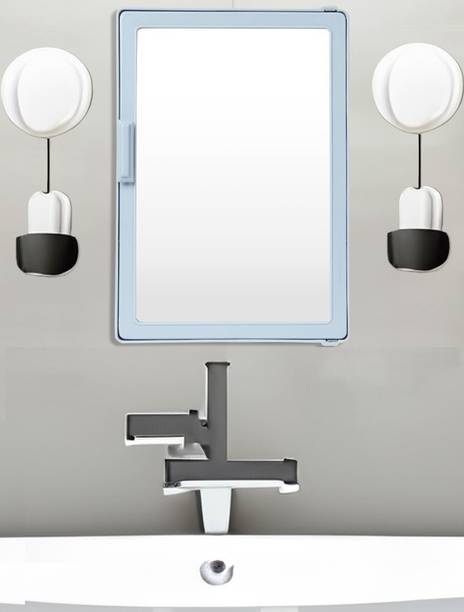 PGen SMALL MINI COMPACT BATHROOM WALL CABINET SHELF STORAGE & ORGANISER WITH MIRROR Polypropylene Wall Shelf