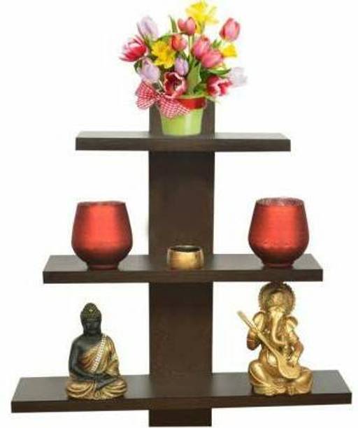 Hindwood wooden wall shelves BROWN MDF (Medium Density Fiber), Wooden Wall Shelf