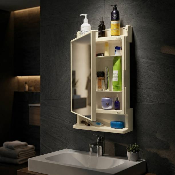 CIPLA PLAST Rich Look Bathroom Mirror Cabinet | 5 Shelves Washroom Mirrors Bathroom Mirror
