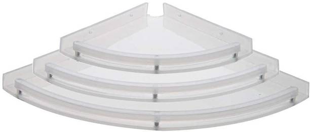 TNT THE NEXT TREND Corner Corner Shelf for Bathroom and Kitchen Shelves (Pack of 3) Plastic Wall Shelf