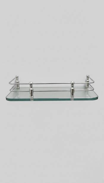 Auraview Square 9x6inch Shelf 1 Transparent Glass Wall Shelf