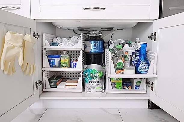 Finner Multipurpose Foldable Storage Basket Wardrobe Organizer for Cloth (Pack of 6) PVC Collapsible Wardrobe