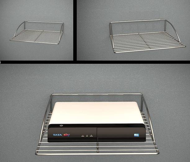 GESCHIR Stainless Steel Set Top Box | Wi-Fi Router Stand |Wall Mounted Setup Box Holder Steel Wall Shelf