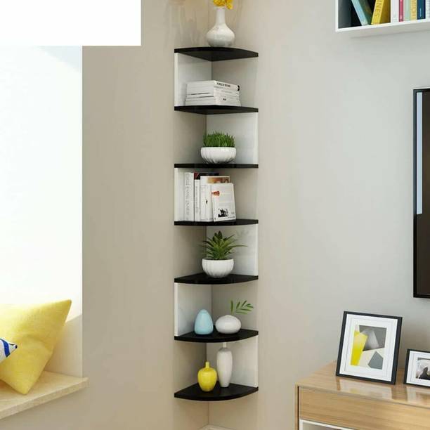 stardecor Corner Hanging Shelf for Living Room Stylish MDF (Medium Density Fiber) Wall Shelf