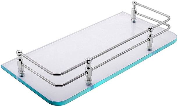 Nokona NOKONA Premium Transparent Glass Shelf for bathroom Kitchen Living Room 12x6 Glass Wall Shelf