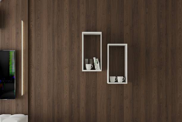 TheGoodLuck Noor Crest Wooden Corner Stand for Bedroom Decor Wooden Wall Shelf