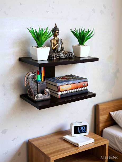 Xtenshion Crafts Wooden Wall Mount TV Set Up Box Stand Wall Shelves Wooden Wall Shelf