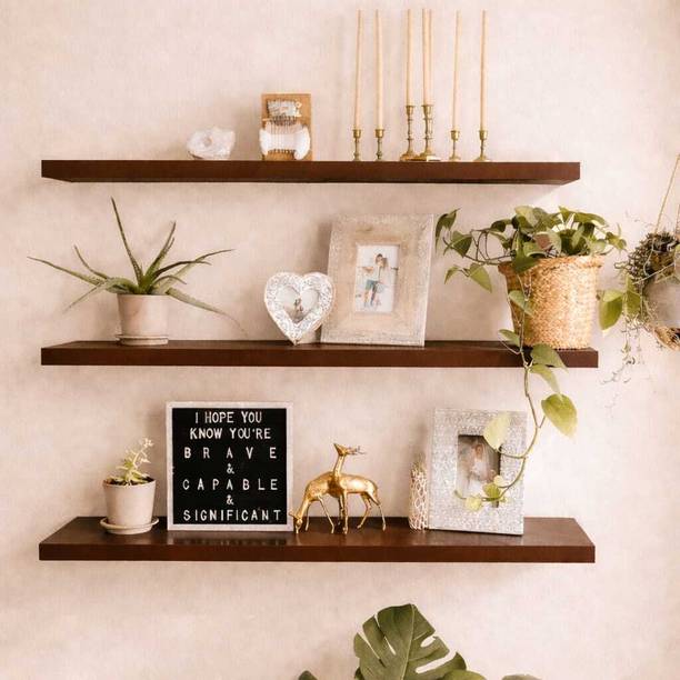 Hawari MDF (Medium Density Fiber), Wooden Wall Shelf
