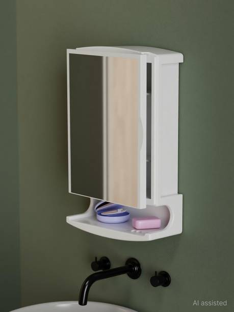 DIVON White Acrylic Single Wall Shelf Acrylic Wall Shelf