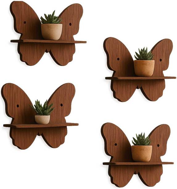 Craftzo Butterfly Wall Shelves / Planter Stand/Decorative Wall Hanging/ Wooden Wall Shelf