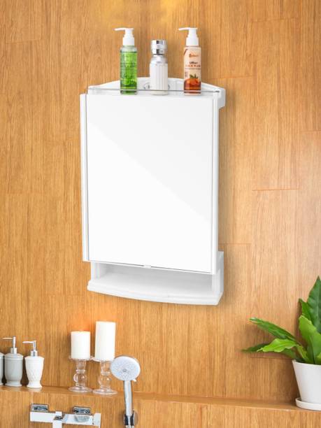 URBAN CHOICE Saffire Mirror Cabinet, Bathroom Accessories Organizer Plastic Wall Shelf