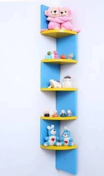 TFS Corner Wall Mount Shelf unit Zigzag Shape / Book Shelf / Wall Decoration MDF (Medium Density Fiber) Wall Shelf